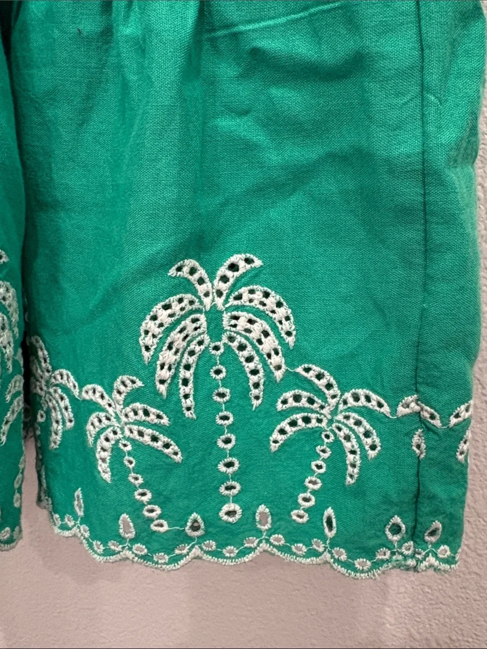 Girls' old navy Green Embroidered Hem Sundress